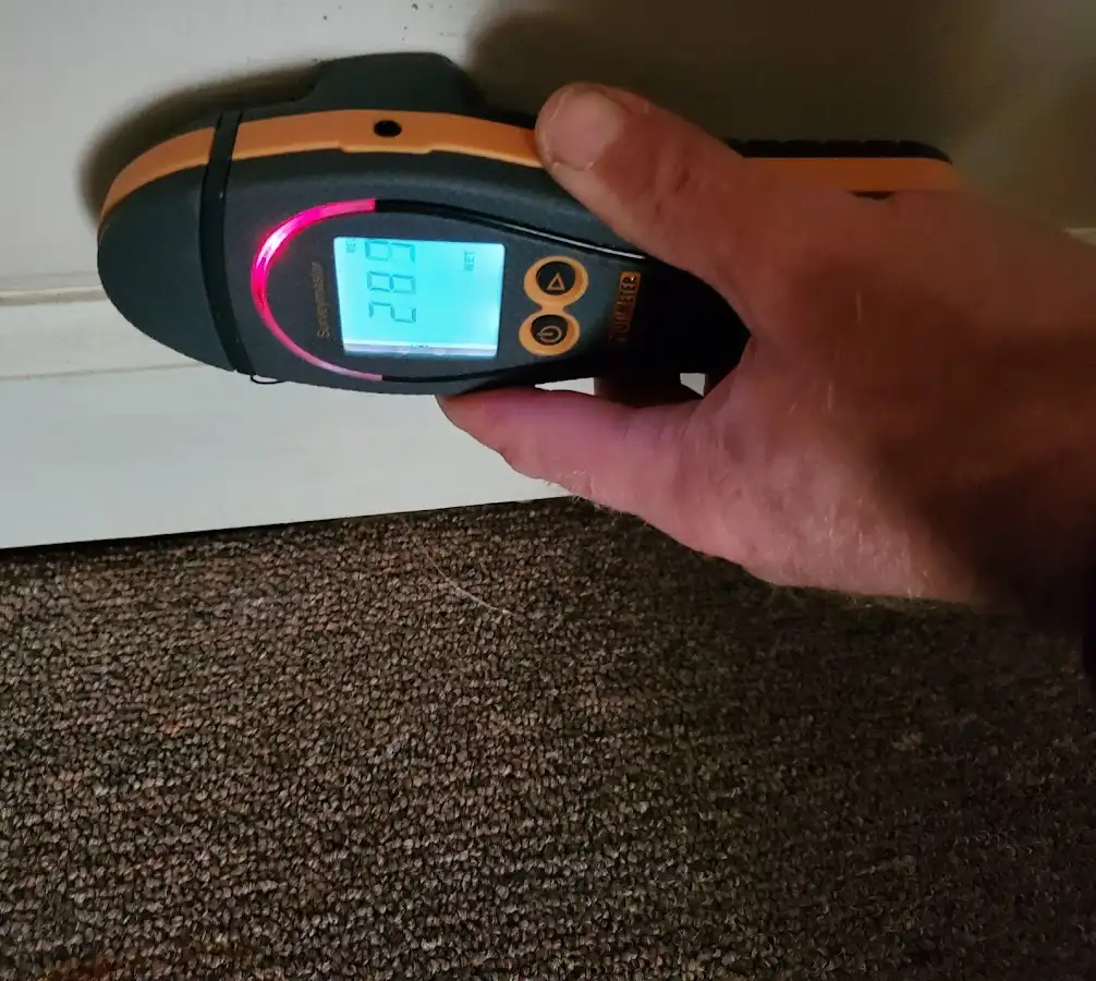 Moisture detection at baseboard during Sewage Cleanup & Sanitation in New Windsor